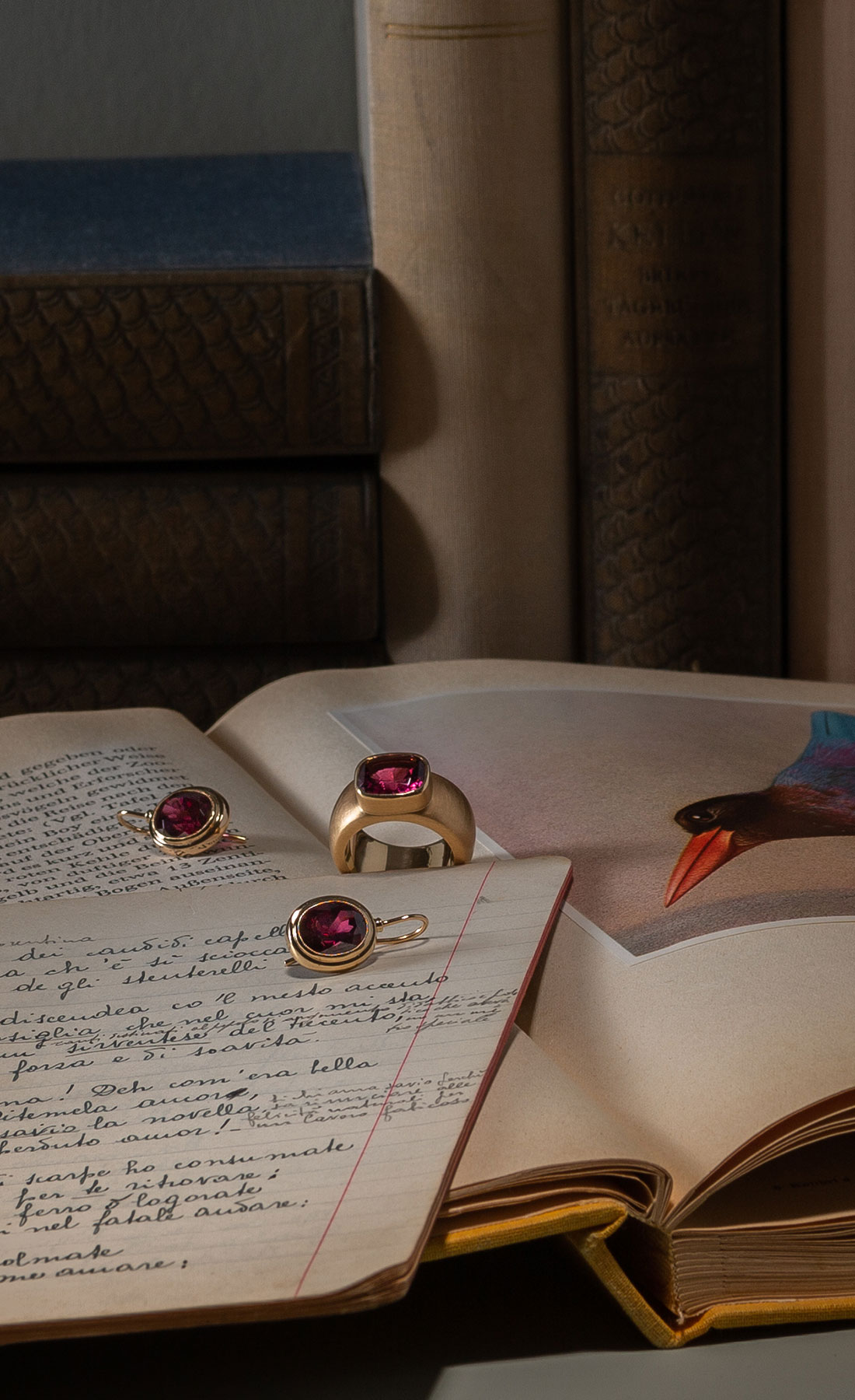 Ring und Ohrhänger Ring mit Rosaturmalin façettiert in Roségold 750